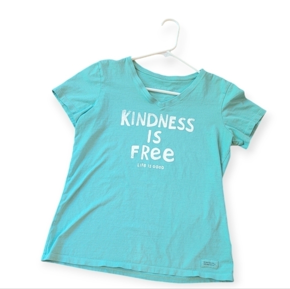 Life is Good "Kindness Is Free" Women's Cotton T Shirt Size Small - Picture 2 of 7
